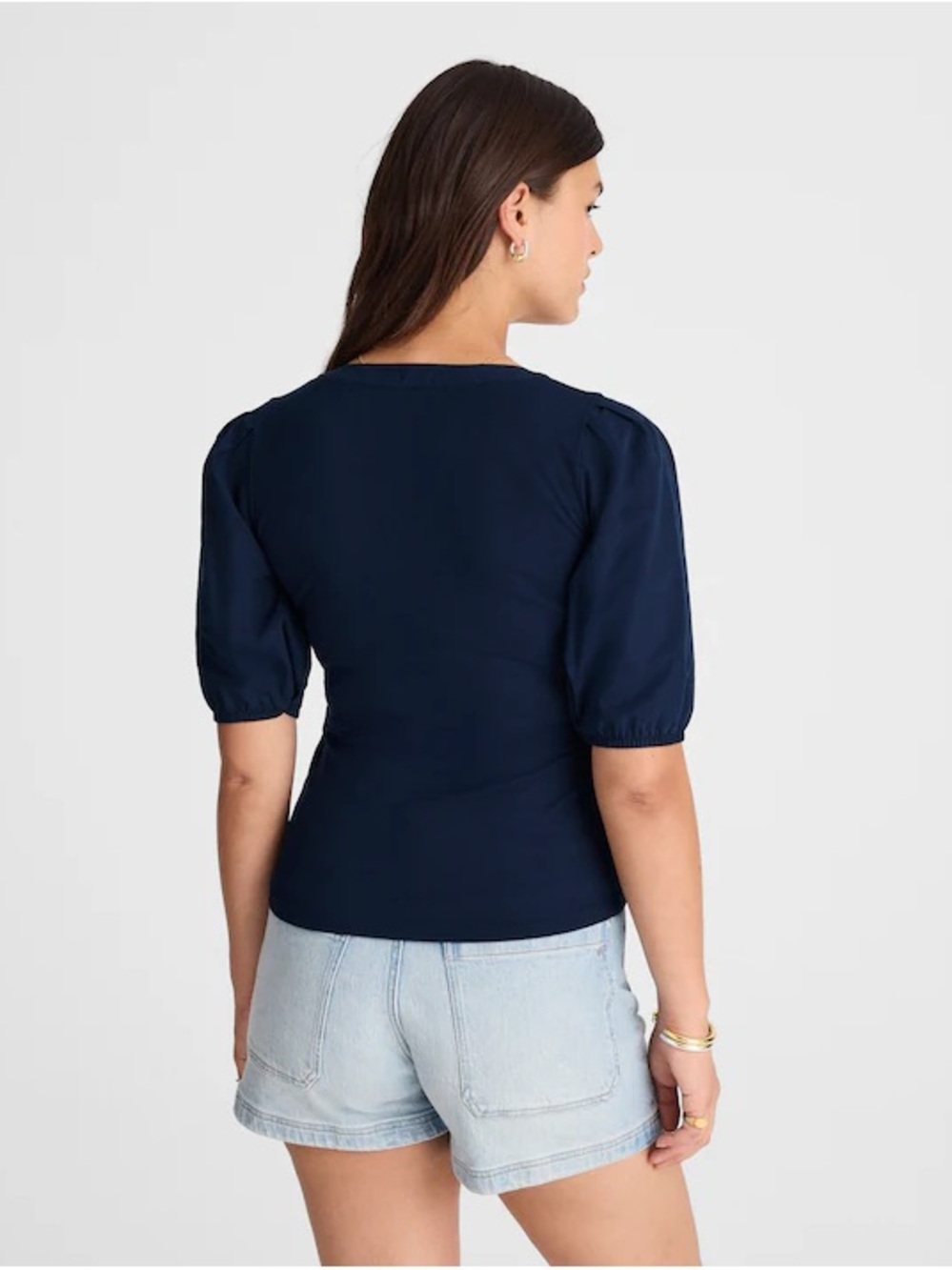 Madewell Puff-Sleeve Henley Knit Top - Picture 4 of 6